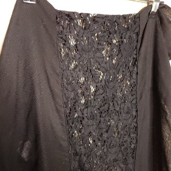 Mixit Black Lightweight Infinity Scarf Lace Detail - Picture 3 of 6